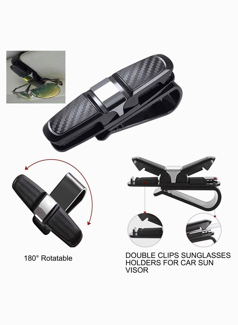 Car Tissue Holder, 2 Packs Issue Holder for Visor Glasses Holders and Sticker Hooks, Mask PU Leather Hanging Box Visor, Black - Image 2